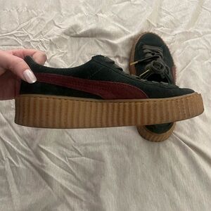 Stylish Black and Red Platform Sneakers